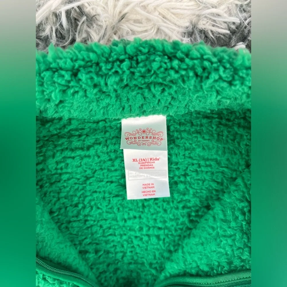 Wondershop Kids Girls Green Quarter Zip Sherpa Sweatshirt Size XL